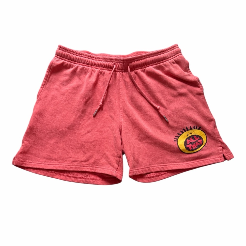 VTG Y2K Nickelodeon All That Sweat Shorts Orange W Logo Mens‎ Size M